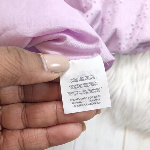 🆕 J. Crew Women's Lavender Eyelet Corset Sheath Dress Strapless NEW - Picture 5 of 5